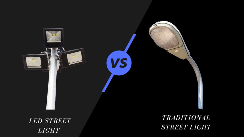 led street light vs traditional street light